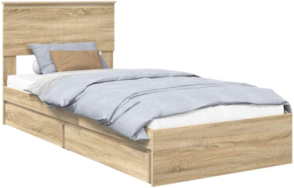 vidaXL Aufbewahrungsbett Sonoma-Eiche 90x190 cm Holzwerkstoff 3410842
