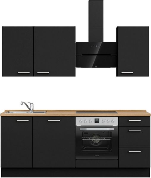 nobilia® Küchenzeile "Touch II", vormontiert, Ausrichtung wählbar, Breite 210 cm, wahlw. mit E-Geräten