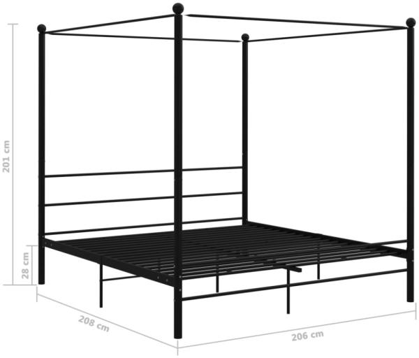 vidaXL Himmelbett Schwarz Metall 200x200 cm 325069 Bild 6
