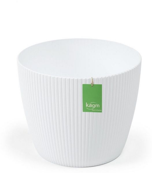 KAGM Blumentopf Übertopf Pflanztopf Rillenoptik Kunststoff UV-beständig