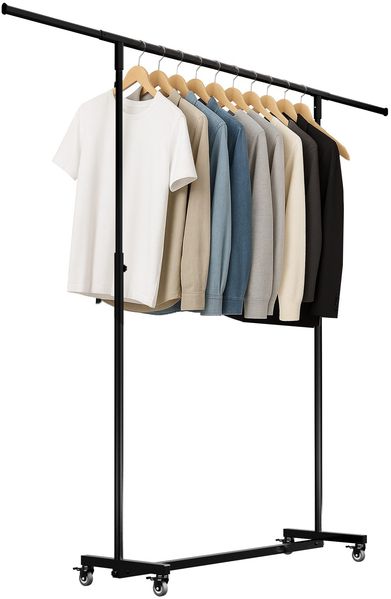 CLP Kleiderständer Soran auf Rollen ausziehbar höhenverstellbar klappbar aus Stahl,150x50x188 cm