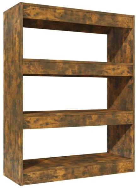 vidaXL Bücherregal/Raumteiler Räuchereiche 80 x 30 x 103 cm Holzwerkstoff 813617