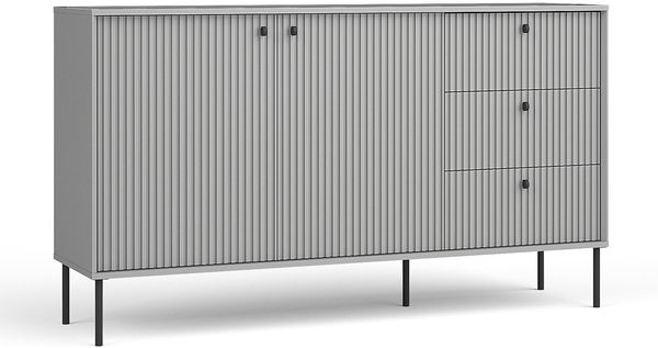 AX LIVING Kommode Modern Irelis 156 cm Grau Schwarz Griffe