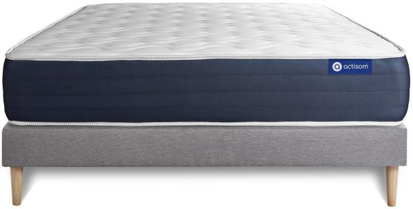 Actimemo sleep matratze 130x200 cm + Bettgestell mit lattenrost - Dicke : 22cm - Memory-schaum - H3