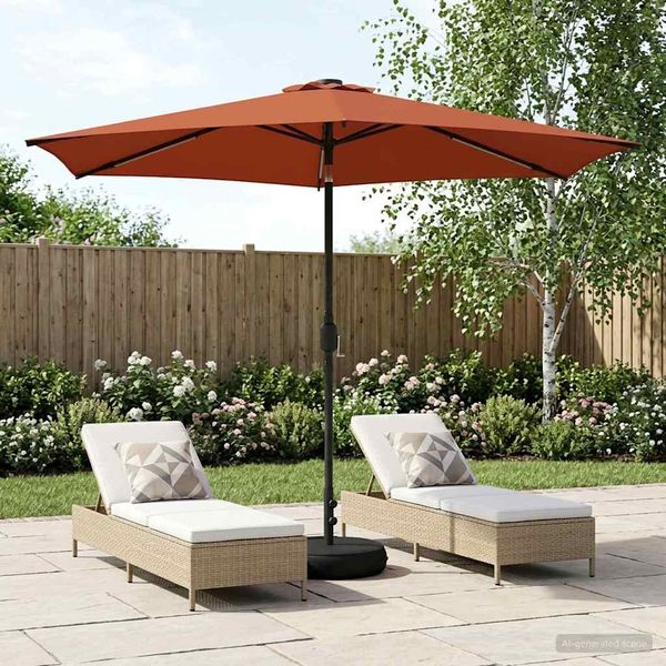 vidaXL Gartenparasol mit LED-Lichtern und Sockel 300 x 300 cm 42036270