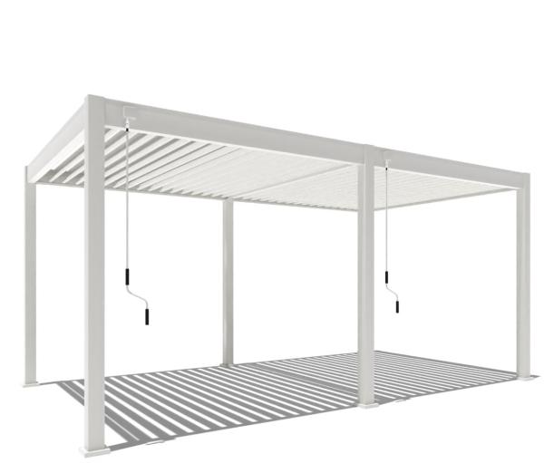 Weide Classic | Pergola Aluminium freistehend | 3 x 5,3 M | Lamellendach weiß