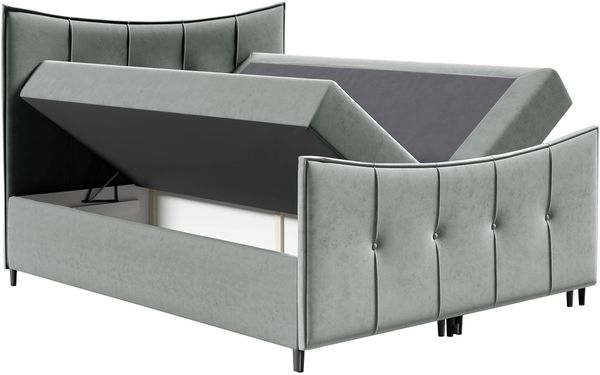 Boxspringbett 'Gaduno', Rosa, 120x200 cm, mit Fußende Bild 3