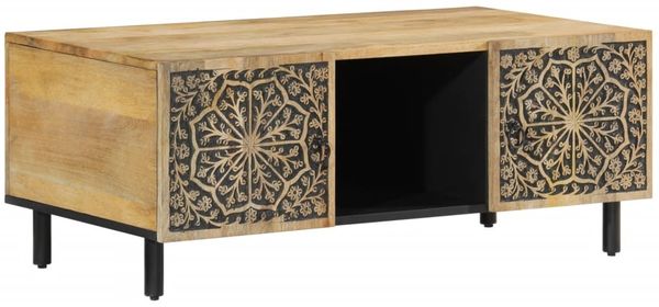 vidaXL Couchtisch 100x54x40 cm Massivholz Mango 358224 Bild 2