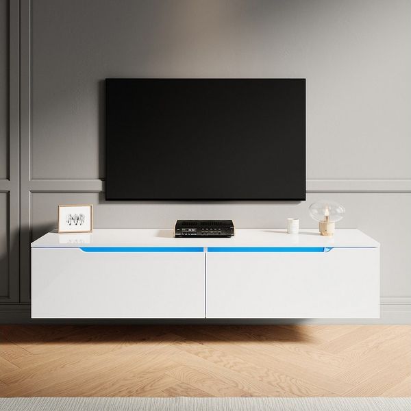 SONNI Lowboard Lowboard TV Hängend Weiß/ Schwarz TV Schrank in Wohnzimmer (Packung), 140-180cm tv schrank in wohnzimmer für 35''- 45'' Fernseher