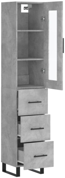 vidaXL Highboard Betongrau 34,5x34x180 cm Holzwerkstoff 3199261 Bild 5