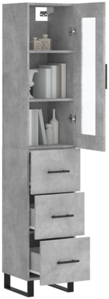 vidaXL Highboard Betongrau 34,5x34x180 cm Holzwerkstoff 3199261 Bild 9