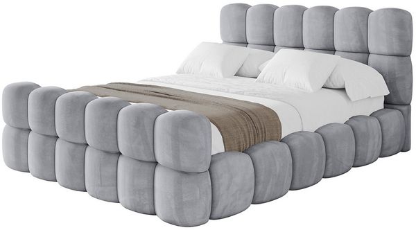 ALTDECOR Polsterbett LEYA-Z (Polsterbett mit Bettkasten und Lattenrost, Boxbett ohne Matratze), Doppelbett mit Stauraum, Bett mit Kopfteil