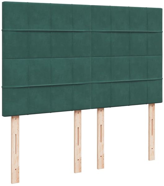 vidaXL Boxspringbett mit Matratze Dunkelgrün 160x200 cm Samt 3292385 Bild 7