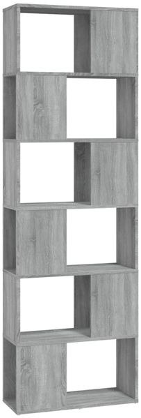 Bücherregal | Standregal Grau Sonoma 60x24x186 cm