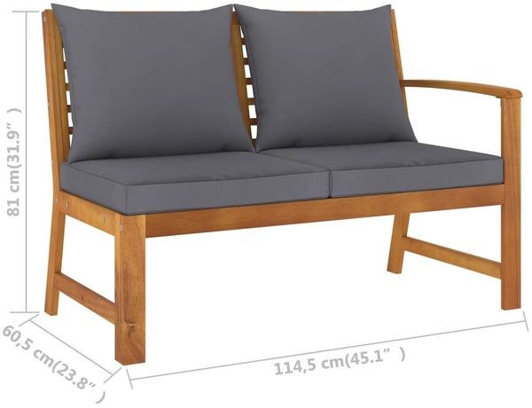 vidaXL 9-tlg. Garten-Lounge-Set mit Auflagen Massivholz Akazie 3057782 Bild 11