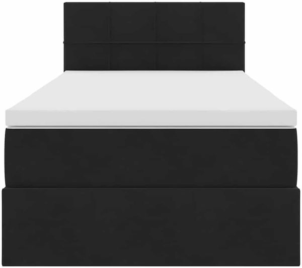 vidaXL LED-Speicherbett mit Matratze Schwarz 100 x 200 cm Samt 3371375 Bild 8