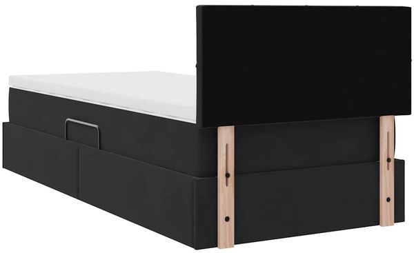 vidaXL LED-Speicherbett mit Matratze Schwarz 100 x 200 cm Samt 3371375 Bild 12