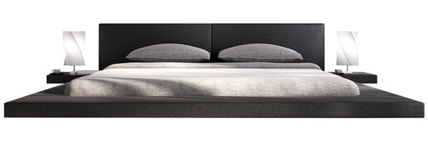 Polsterbett Holz und Polyurethan Schwarz 140x200 cm