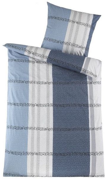 Optidream Renforcé Bettwäsche 135x200 cm Bettbezug 135x200 cm Kopfkissenbezug 80x80 cm Blar hellblau / blau