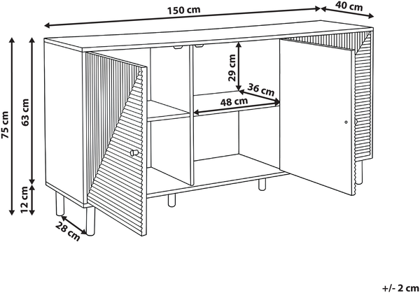Sideboard mit 3 Türen RONGE Hellbraun Bild 2