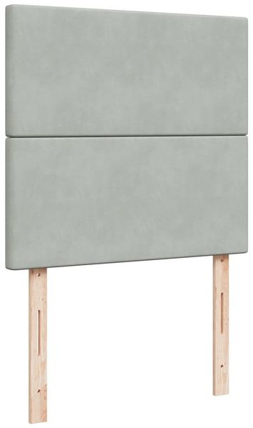 vidaXL Boxspringbett mit Matratze Hellgrau 90x200 cm Samt 3293104 Bild 7