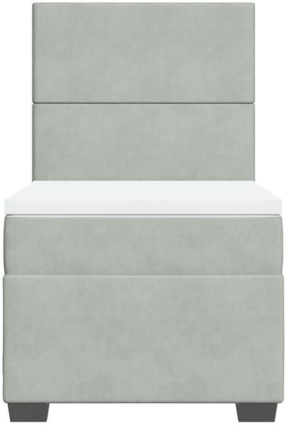 vidaXL Boxspringbett mit Matratze Hellgrau 90x200 cm Samt 3293104 Bild 6