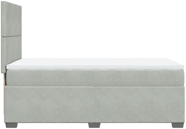 vidaXL Boxspringbett mit Matratze Hellgrau 90x200 cm Samt 3293104 Bild 11
