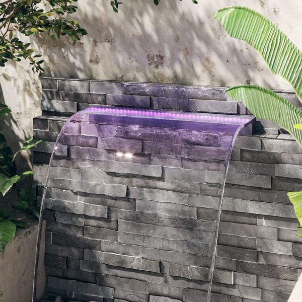 vidaXL Wasserfall-Element mit RGB LEDs Acryl 108 cm 151405