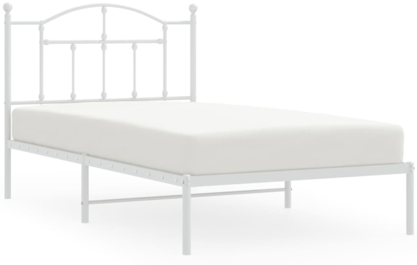 vidaXL Bettgestell mit Kopfteil Metall Weiß 100x190 cm 353482