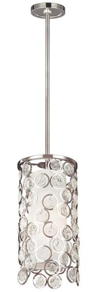 Pendellampe, Deckenleuchte, Glas Nickel, D 17,8 cm