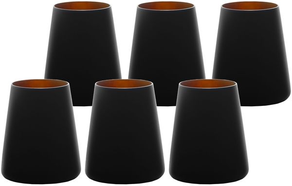 Stölzle Lausitz POWER Becher 380 ml schwarz-bronze 6er Set