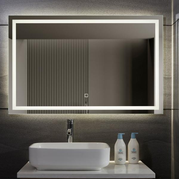 Aquamarin® LED Badspiegel - 110 x 70 cm, Beschlagfrei, Dimmbar, EEK A++, Energiesparend, mit Speicherfunktion - Badezimmerspiegel, LED Spiegel, Lichtspiegel, Wandspiegel für Bad