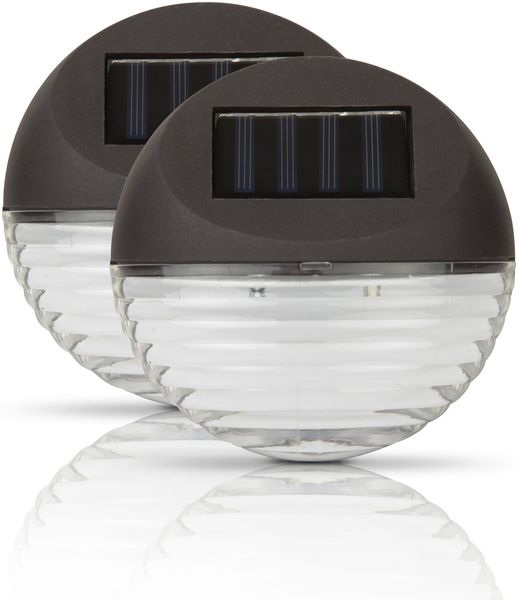 LED Strahler 11cm Ø für Außen, Zaunlicht mit 2 LEDs, energiesparende Wandleuchte, Witterungsbeständig und Spritzwassergeschützt 2er-8er Pack
