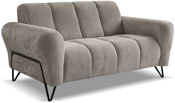 Beautysofa Sofa mit Metallbeine in schwarzer VOLARE, 2-Sitzer, viele Farbvarianten, ohne Schlaffunktion