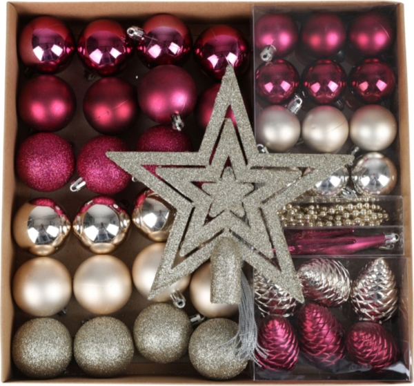 Weihnachtsbaumschmuck 50tlg. Christbaumschmuck Weihnachtsbaumkugeln Baumspitze