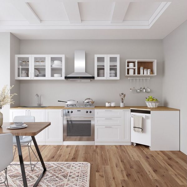 FUFU&GAGA Hängeschrank Küchen Hängeschrank Serie mit Türen & Schubladen, Weiß, MDF