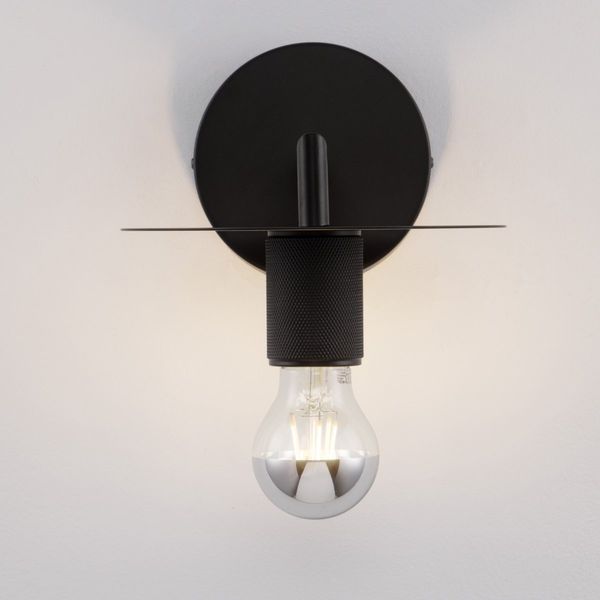 Nova Luce 9501232 ROYAL Wandleuchte mit Schirm Schwarz E27