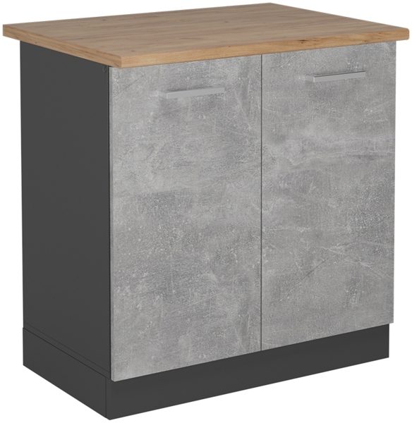 Spülenunterschrank R-Line Beton 80 cm , AP Eiche Vicco