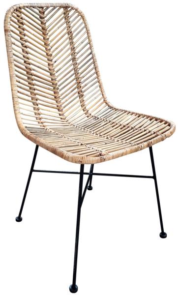 RATTAN Stuhl 2-er Set Rattan Natur