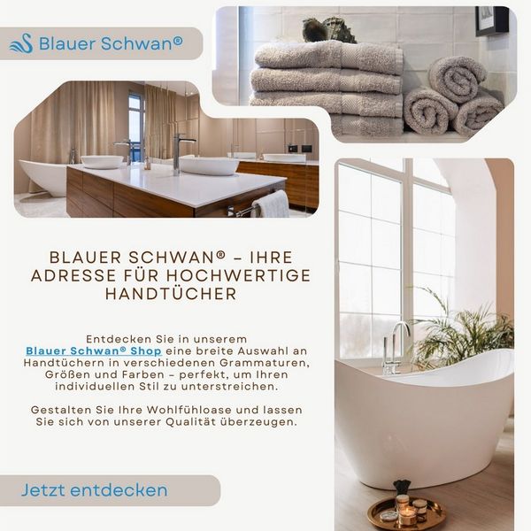 MatratzenL.A.B® Handtuch Set Gomez 500 g/m² Blauer Schwan®, 100% Baumwolle (1er oder 5er Set)