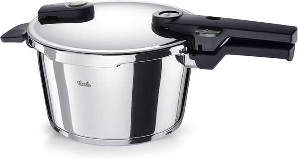 Fissler Schnellkochtopf Vitaquick®Elemental Dampfkochtopf Premium Drucktopf, Edelstahl 18/10 (1-tlg), Schnellkochtopf mit 2 Garstufen und Superthermic Boden