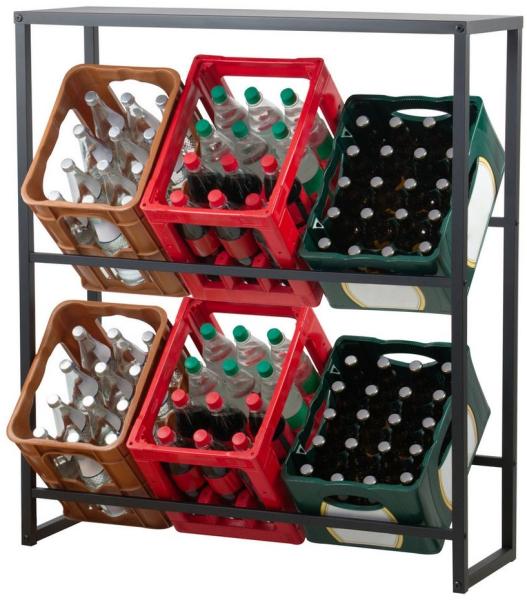 Zelsius Kastenständer Getränkekistenregal 6 Kisten, Getränkekistenhalter, Kastenhalter, 1-tlg, Bietet Platz für bis zu 6 Kisten