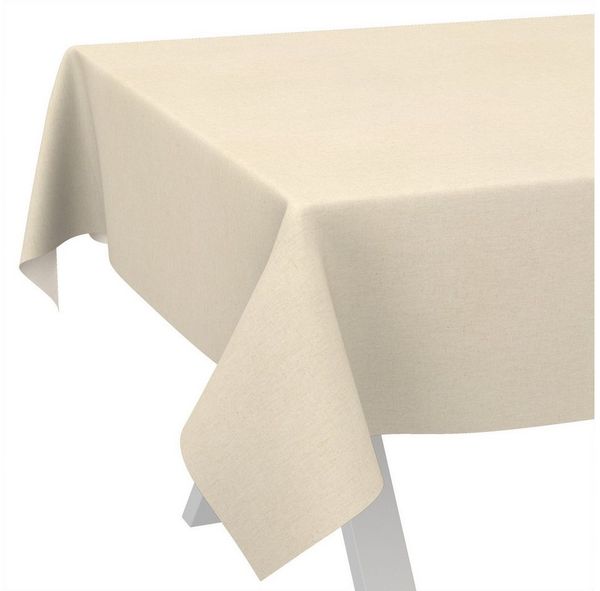 ANRO Tischdecke Alica Leinen Melliert Tischwäsche (Einzelstück 1-tlg), wasserabweisend Melliert Creme 90x130 cm