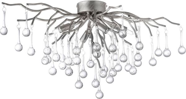 Paul Neuhaus 8090-55 ICICLE Deckenleuchte 4-flammig silber mit Glasbehang