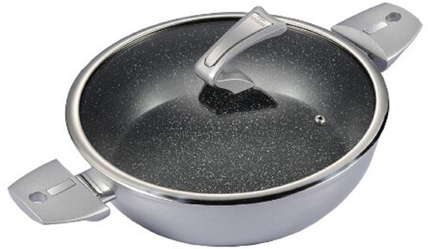 Schäfer Servierpfanne mit Deckel – Perfekt für stilvolles Servieren und Kochen, Ø28 cm