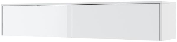 MEBLINI Hängeschrank für Horizontal Schrankbett Bed Concept - Wandschrank mit Ablagen und Teleskopen - Wandregal - BC-15 für 160x200 Horizontal - Weiß/Weiß Hochglanz