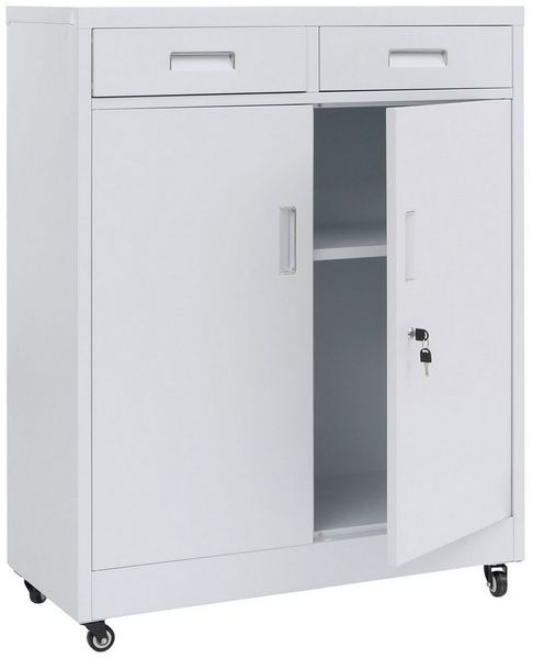 MCW Aktenschrank MCW-O89 Mit zwei Türen und zwei Schubladen, Mit vier Rollen