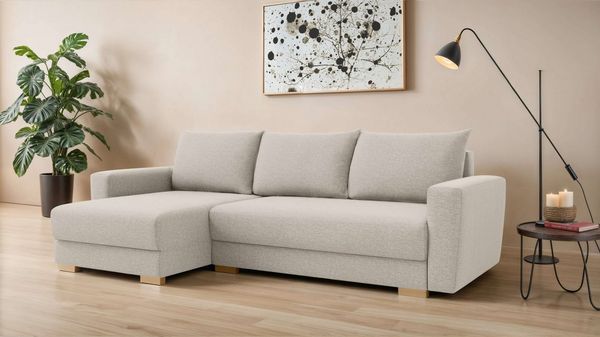 Home affaire Ecksofa MAGHERA universell Schlafsofa mit Bettkasten, Maße B/T/H: 255/142/84cm, L-Form mit Recamiere rechts oder links montierbar, hoher Sitzkomfort