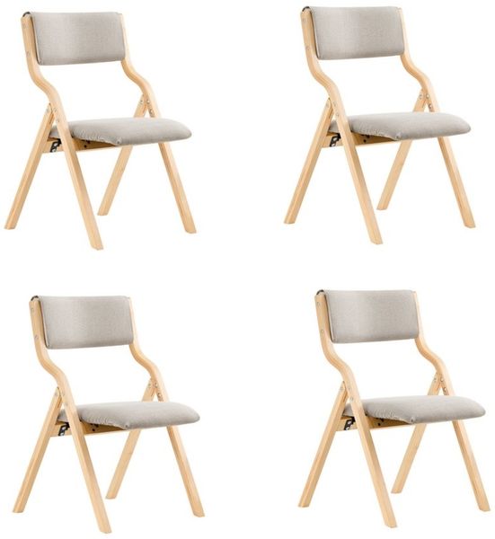 SoBuy Klappstuhl FST40, Küchenstuhl, Esszimmerstuhl, Holzstuhl, Faltbar, Küche, Büro, Küchenstuhl mit gepolsterter Sitzfläche und Lehne