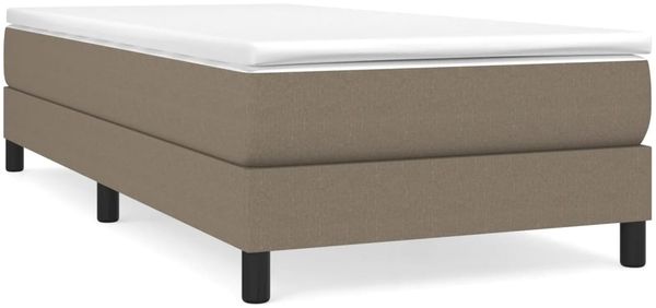 vidaXL Polsterbett, Stoff, 25,0 cm, Taupe, 100x200 cm, mit Lattenrost, Schwarz Bild 2